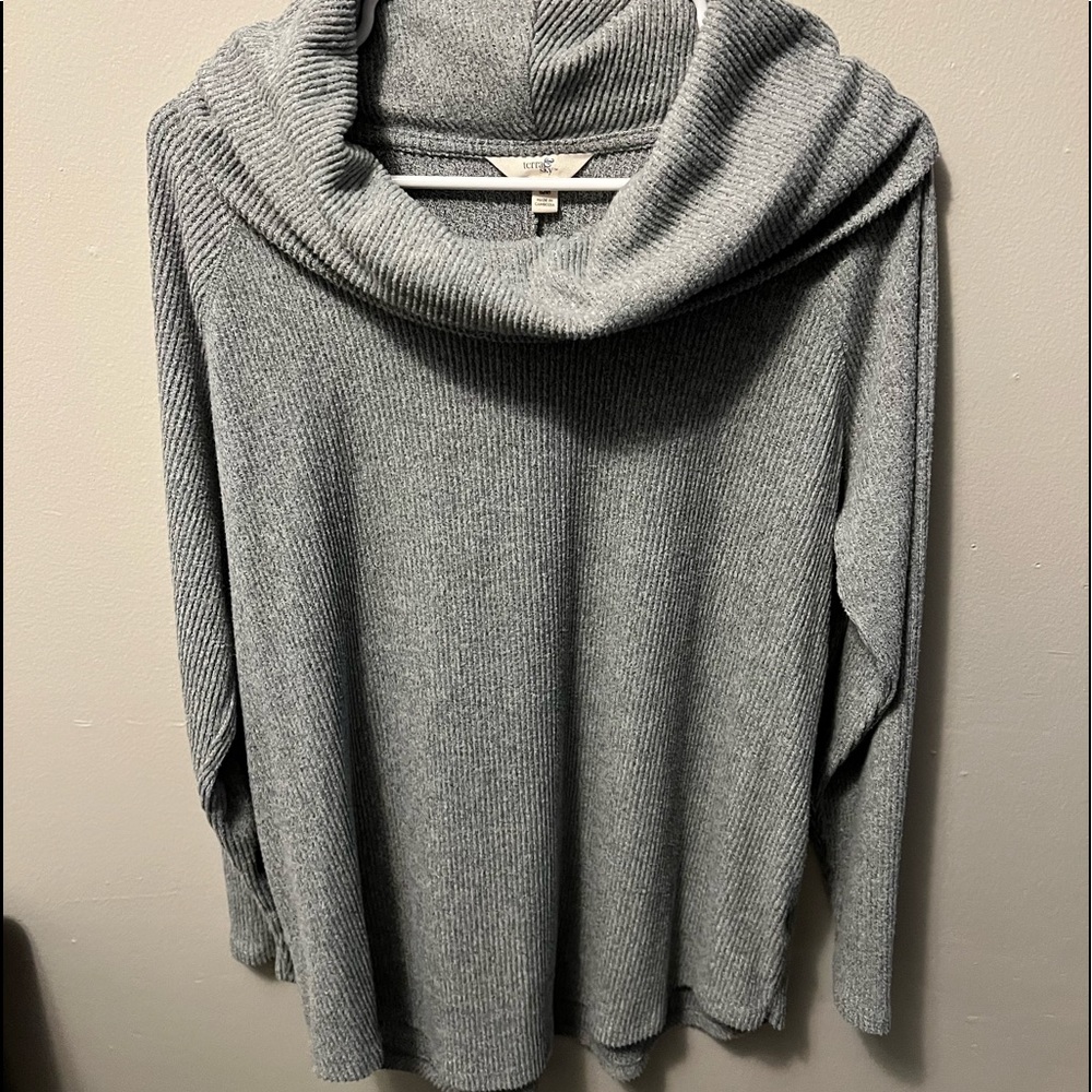 Terra & Sky Grey Cowl Neck Oversized Long Sleeve